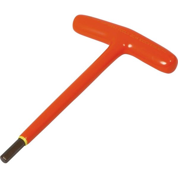 Gray Tools 1/4" S2 T-handle Hex Key, 1000V Insulated 68616-I